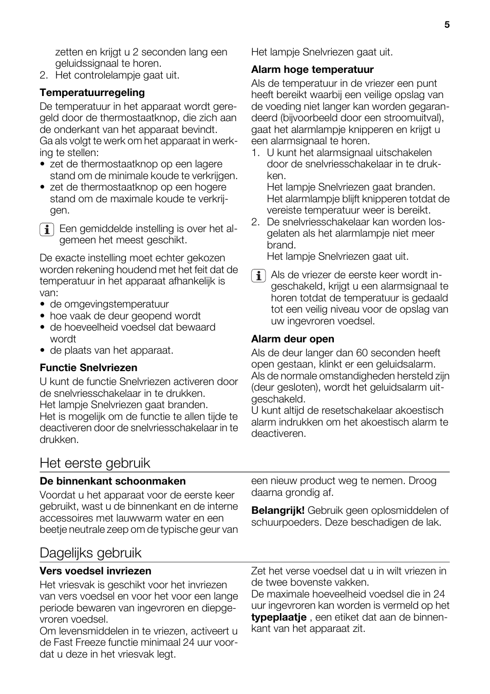 Het eerste gebruik, Dagelijks gebruik | DE DIETRICH DFF910JE User Manual | Page 5 / 56