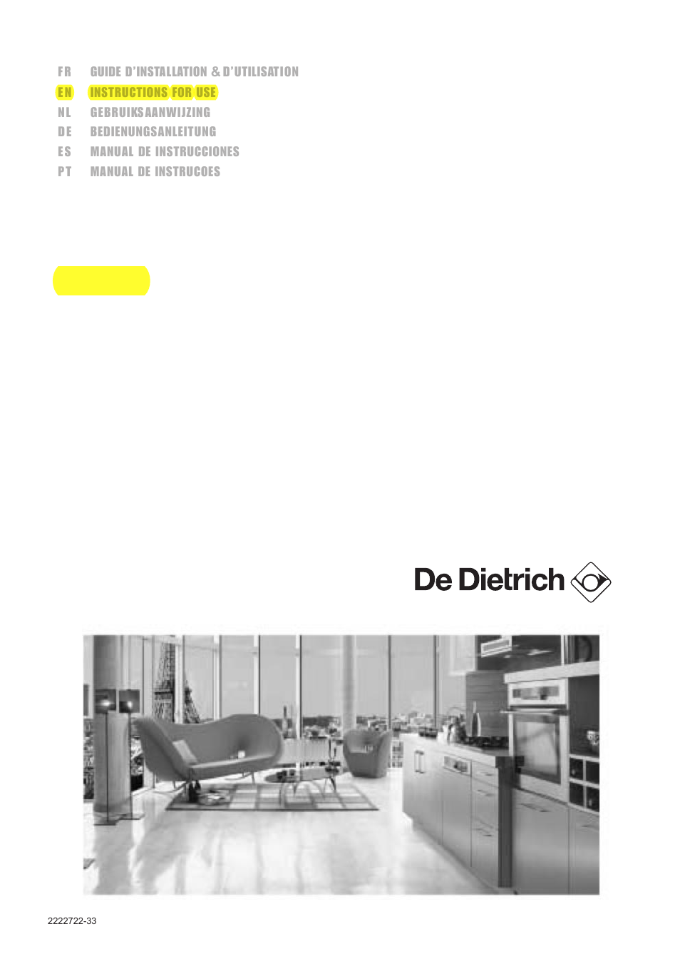 DE DIETRICH DFS511JE1 User Manual | 12 pages