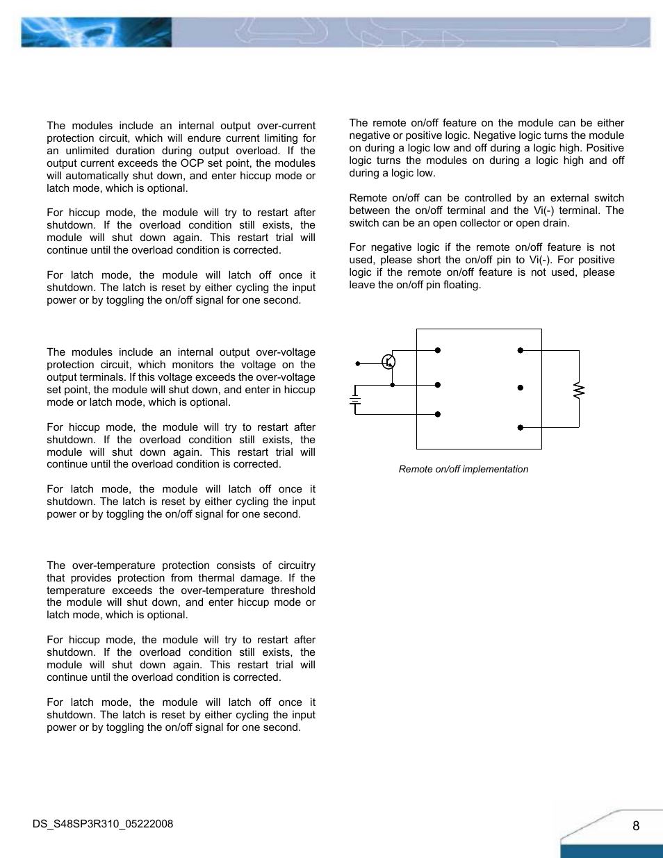Features descriptions | Delta Electronics Series S48SP User Manual | Page 8 / 14