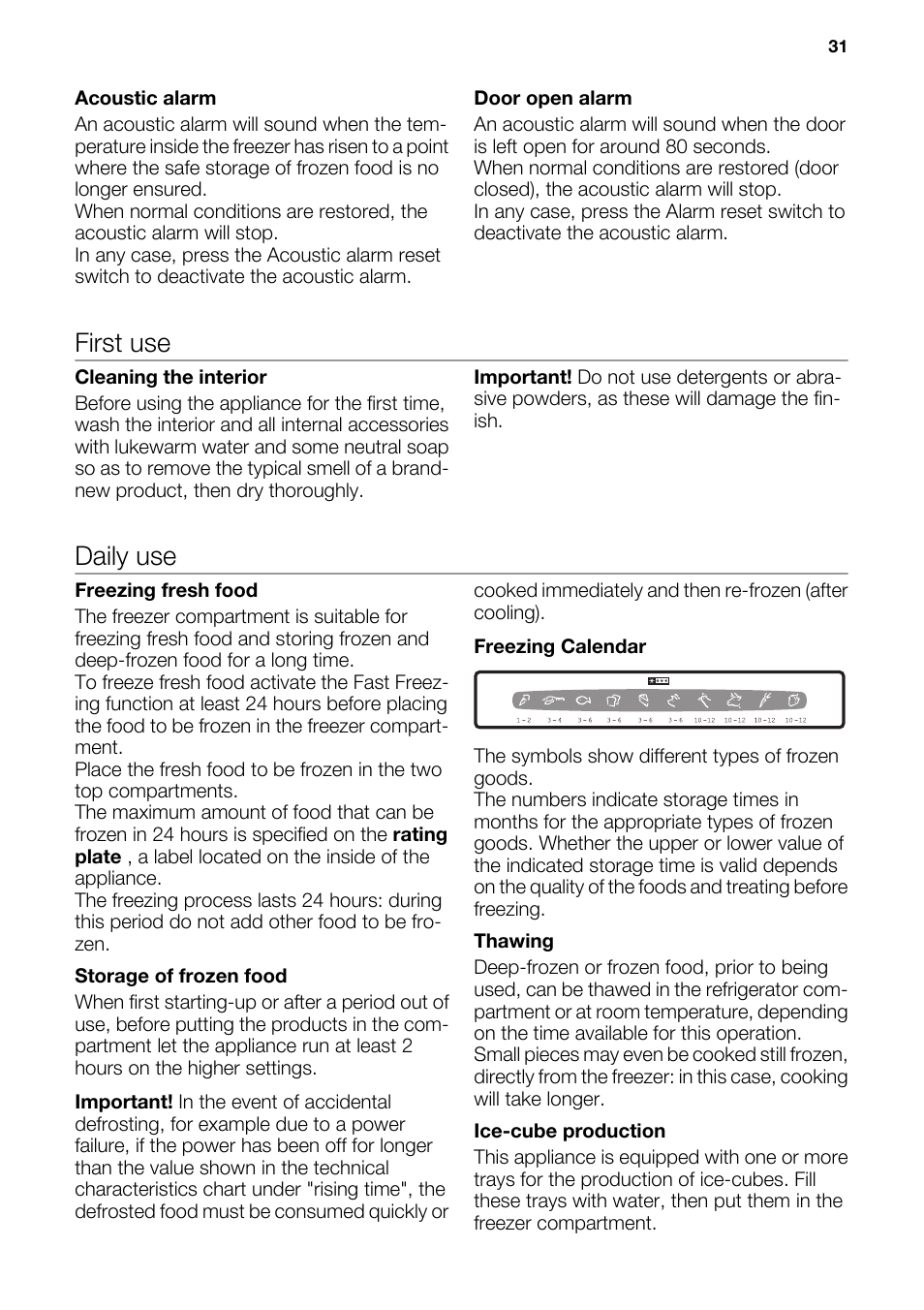 First use, Daily use | DE DIETRICH DFS911JE User Manual | Page 5 / 15