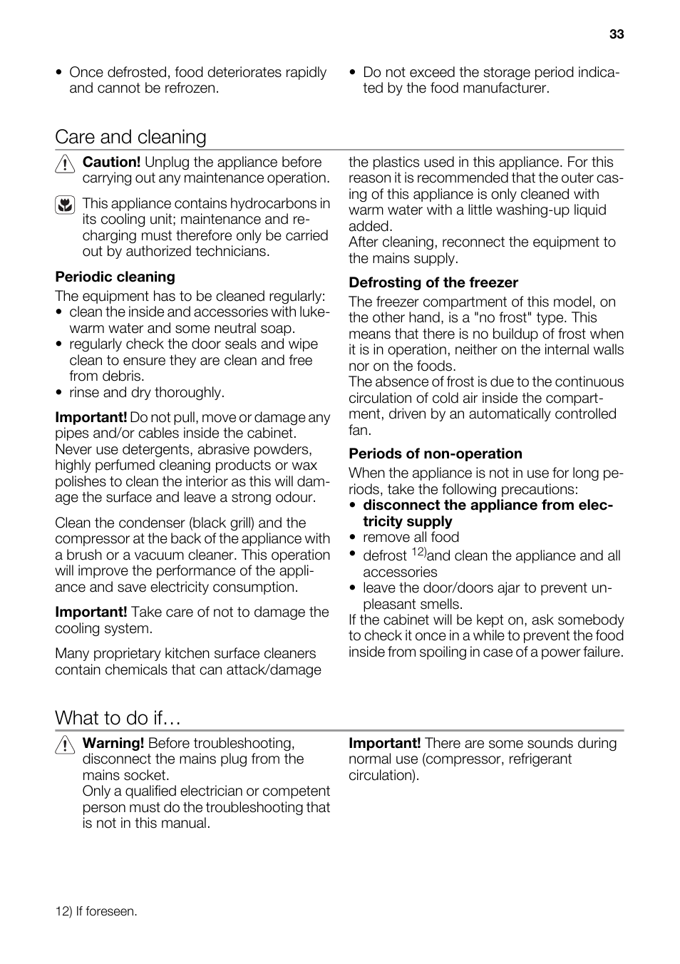 Care and cleaning, What to do if | DE DIETRICH DFS914JE User Manual | Page 7 / 15