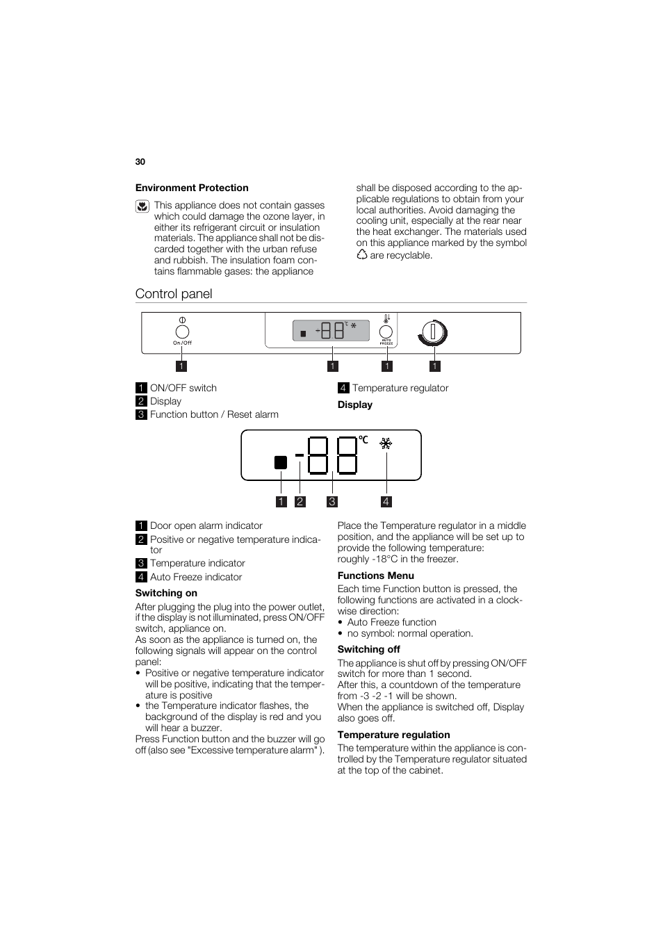 Control panel | DE DIETRICH DFS920JE User Manual | Page 4 / 15
