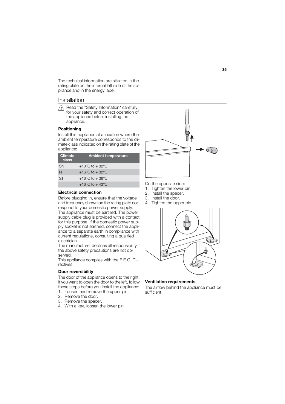 Installation | DE DIETRICH DFS920JE User Manual | Page 9 / 15