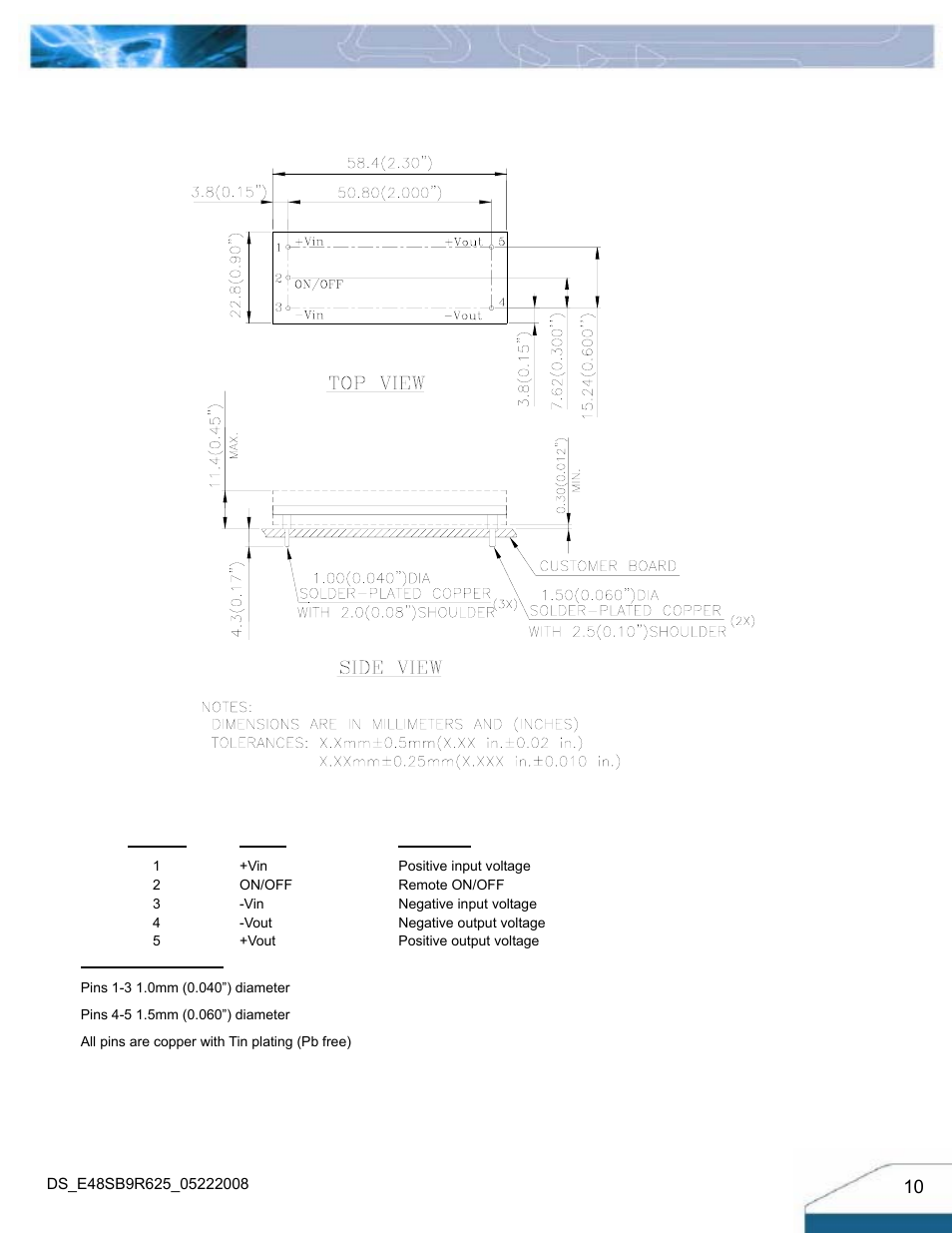 Mechanical drawing | Delta Electronics Series 240W User Manual | Page 10 / 11