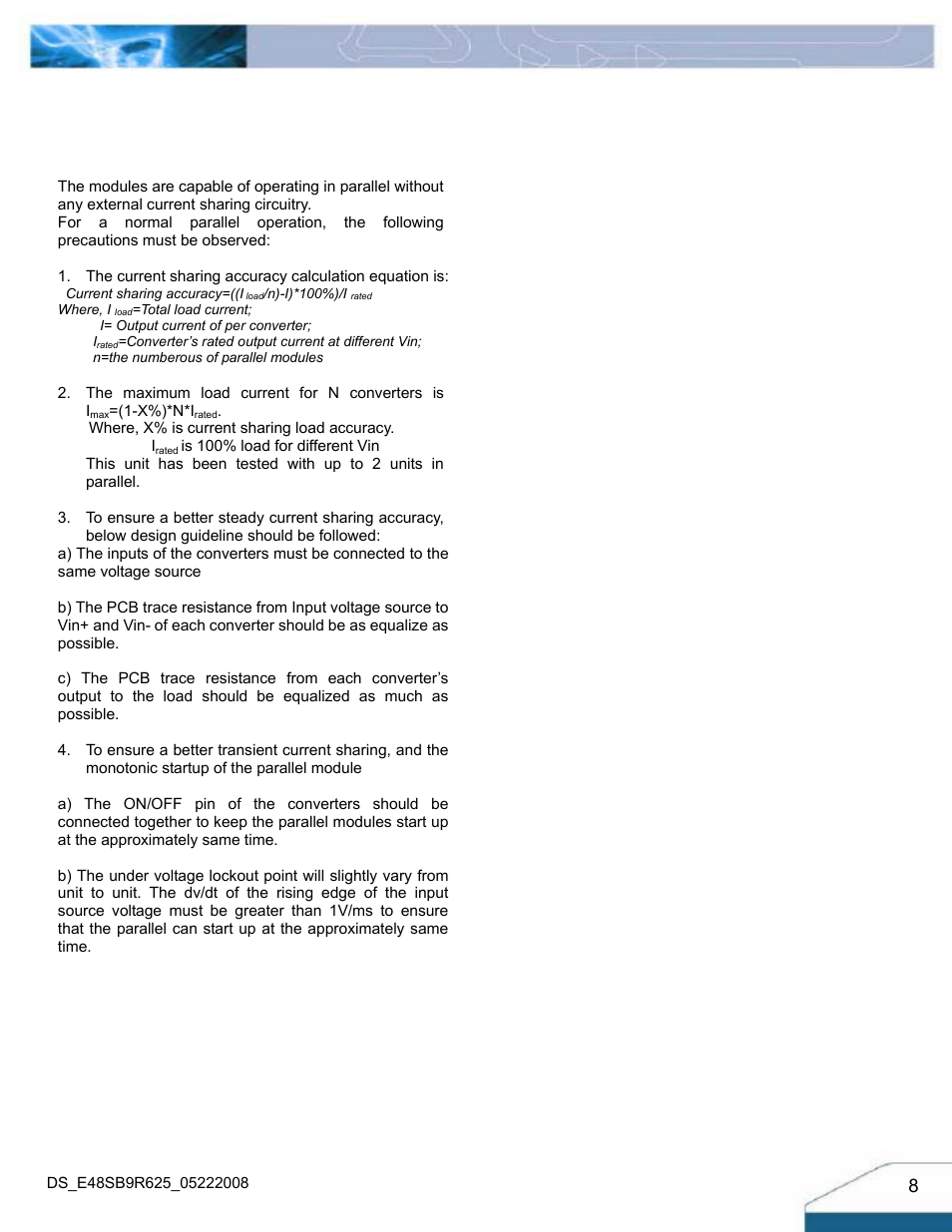 Design considerations | Delta Electronics Series 240W User Manual | Page 8 / 11