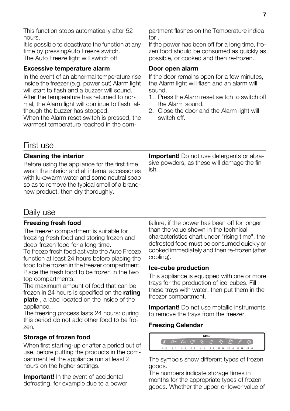 First use, Daily use | DE DIETRICH DKH876 User Manual | Page 7 / 20