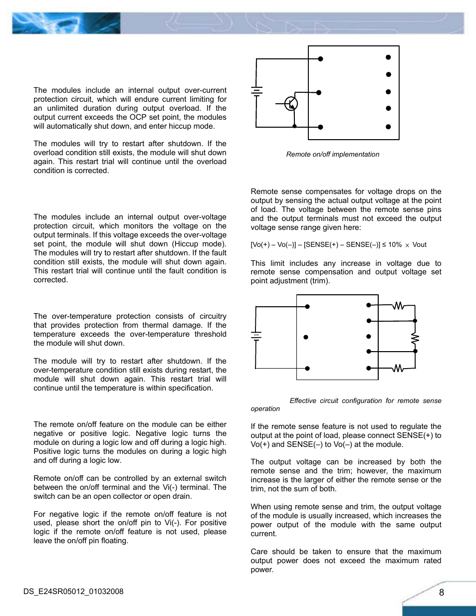 Features descriptions | Delta Electronics Delphi Series E24SR User Manual | Page 8 / 15