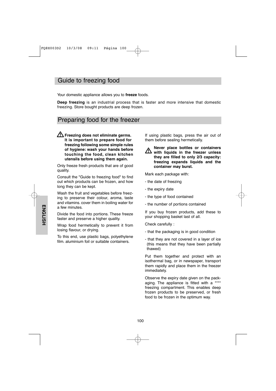 DE DIETRICH DKP821_823_825_833_837 User Manual | Page 100 / 108