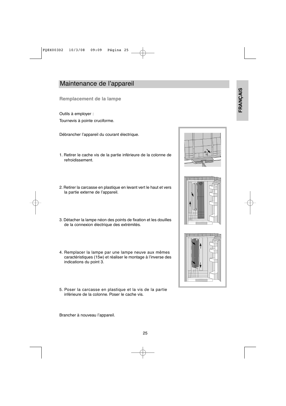 Maintenance de l’appareil | DE DIETRICH DKP821_823_825_833_837 User Manual | Page 25 / 108