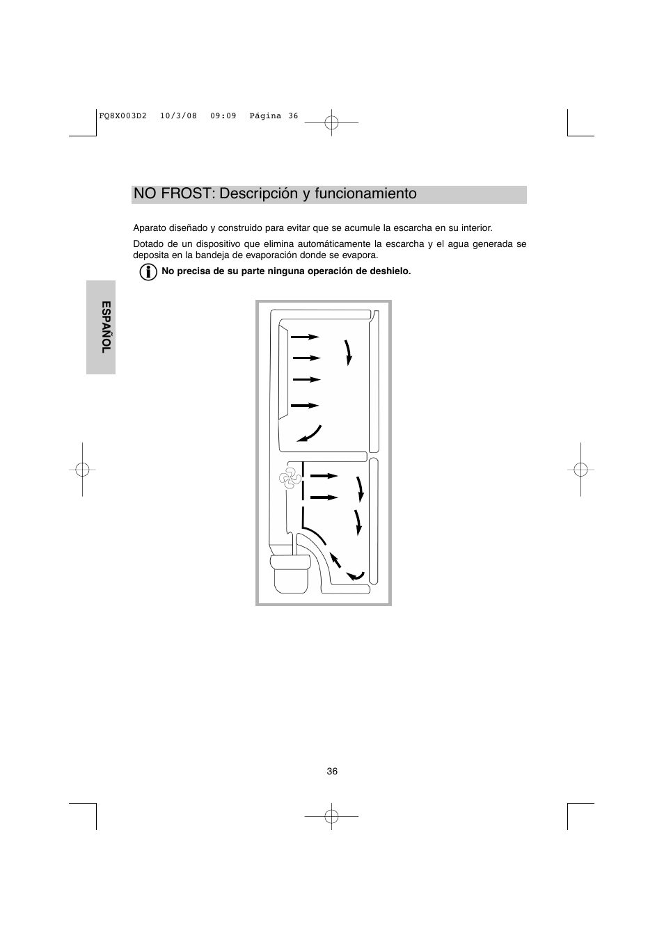 No frost: descripción y funcionamiento | DE DIETRICH DKP821_823_825_833_837 User Manual | Page 36 / 108