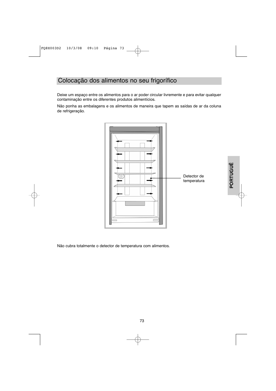 Colocação dos alimentos no seu frigorífico | DE DIETRICH DKP821_823_825_833_837 User Manual | Page 73 / 108