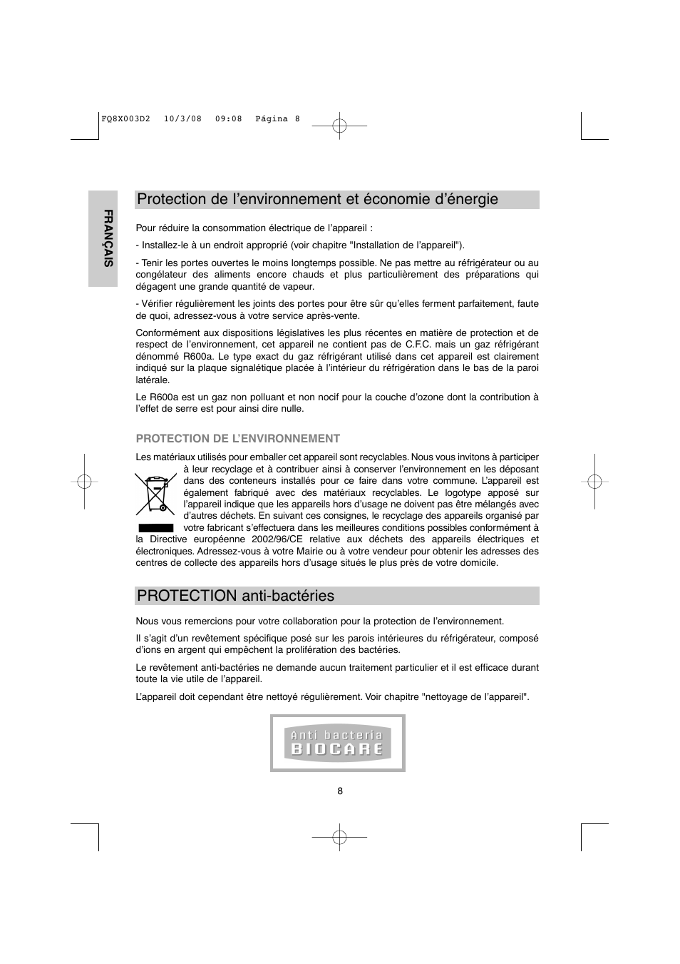 DE DIETRICH DKP821_823_825_833_837 User Manual | Page 8 / 108