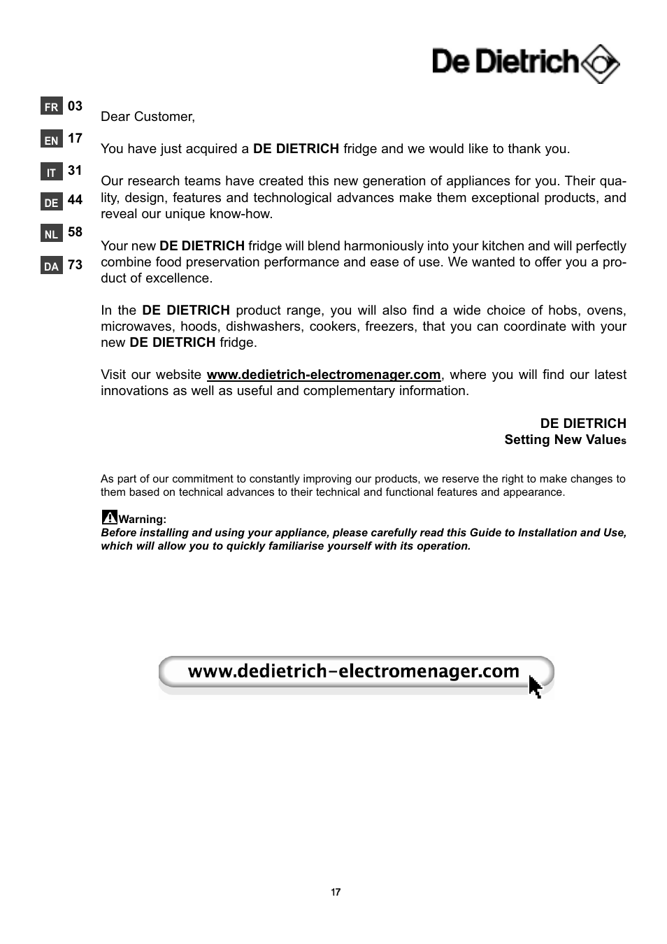 DE DIETRICH DKT863X User Manual | Page 2 / 16