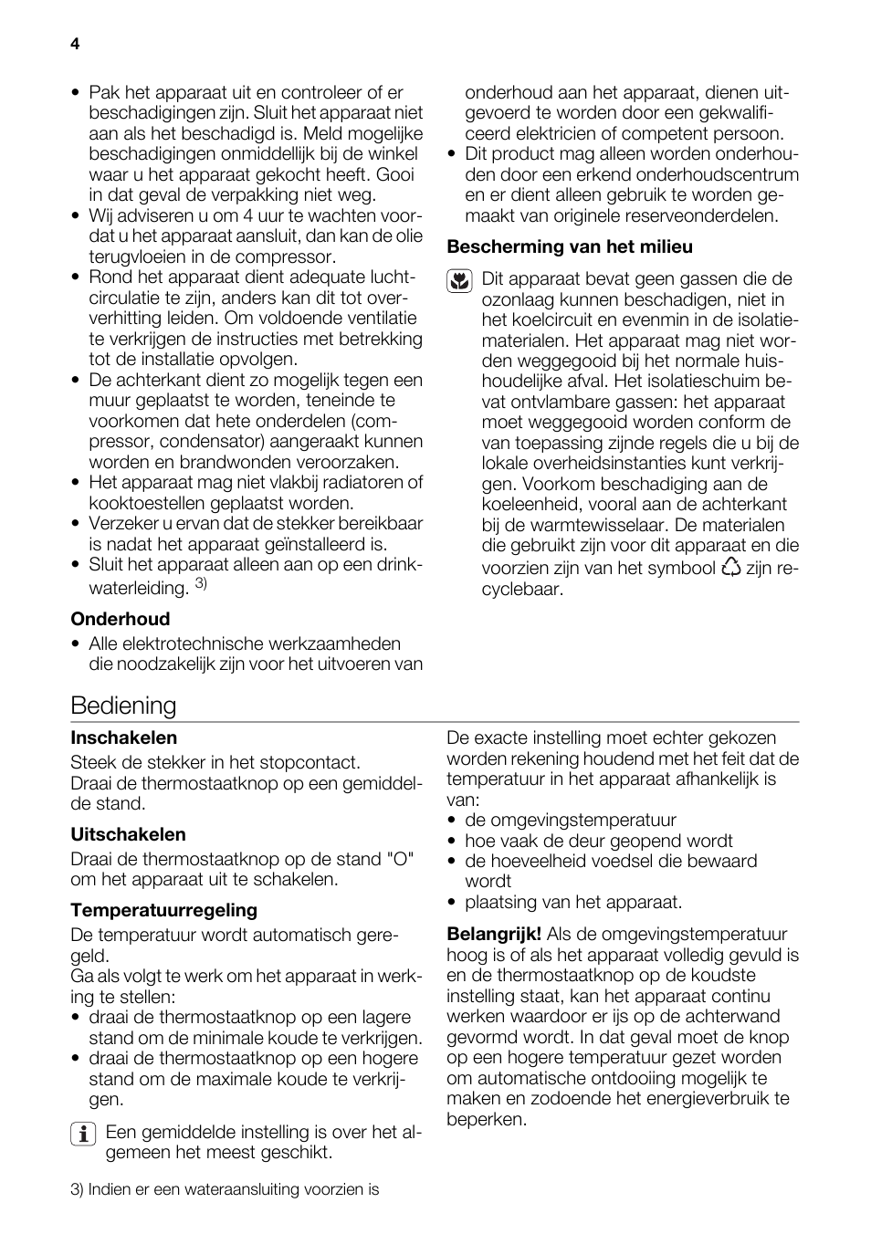 Bediening | DE DIETRICH DRF912JE User Manual | Page 4 / 64