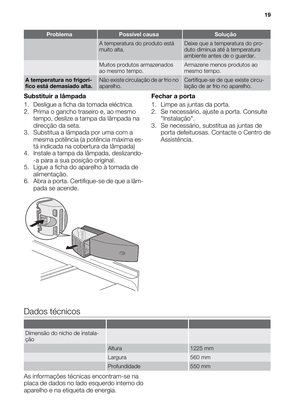 Dados técnicos | DE DIETRICH DRC927JE User Manual | Page 19 / 44