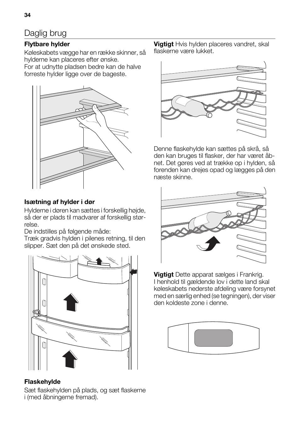 Daglig brug | DE DIETRICH DRC927JE User Manual | Page 34 / 44