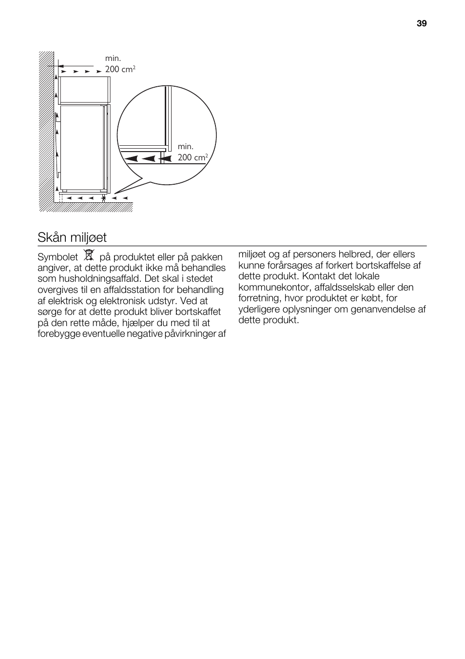 Skån miljøet | DE DIETRICH DRC927JE User Manual | Page 39 / 44