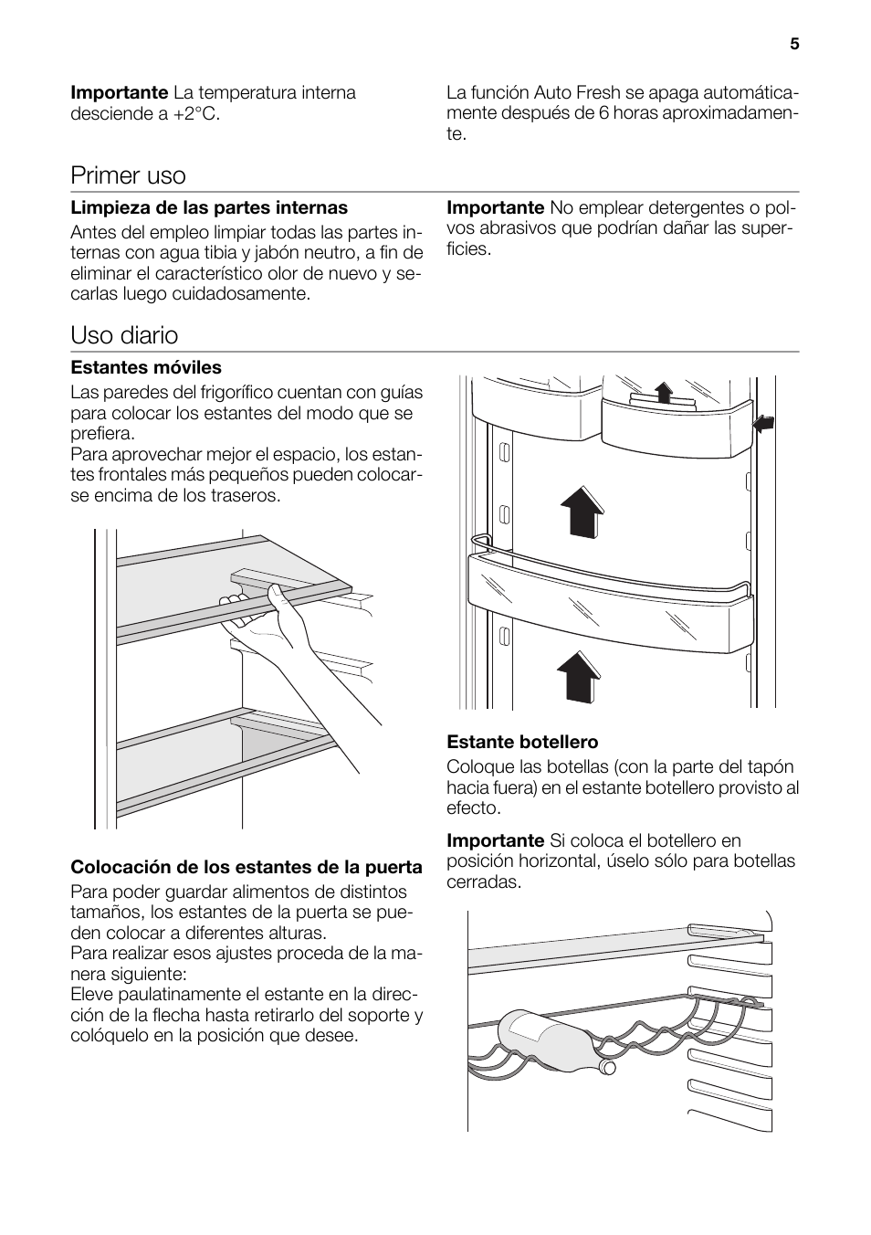 Primer uso, Uso diario | DE DIETRICH DRC927JE User Manual | Page 5 / 44