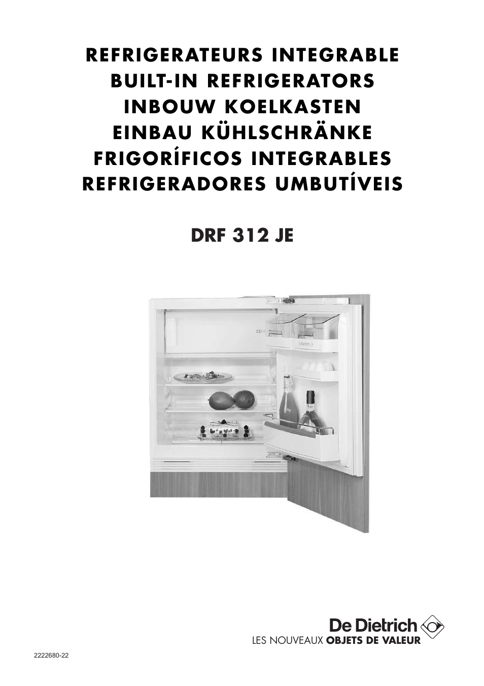 DE DIETRICH DRF312JE1 User Manual | 80 pages