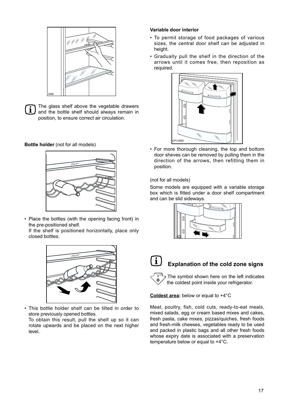 Explanation of the cold zone signs | DE DIETRICH DRH714JE User Manual | Page 17 / 80