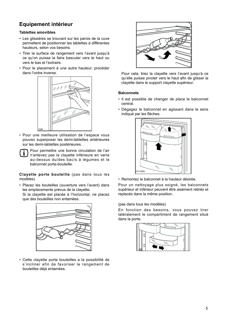 Equipement intérieur | DE DIETRICH DRH714JE User Manual | Page 5 / 80