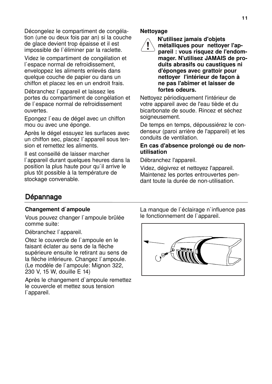 Ddé ép pa an nn na ag ge e | DE DIETRICH DRH914JE User Manual | Page 11 / 72