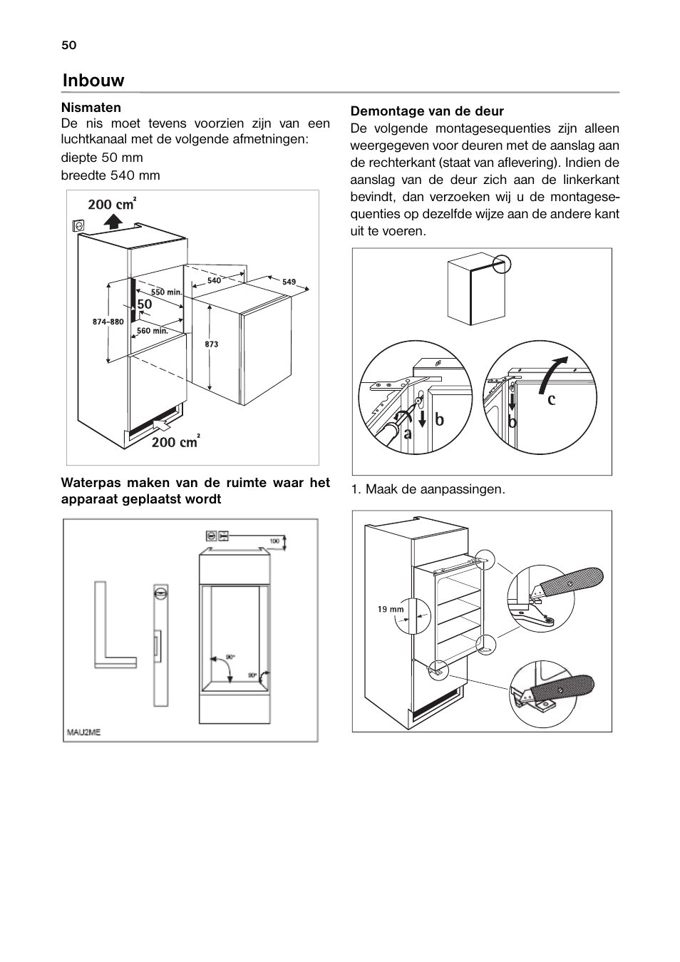 Inbouw | DE DIETRICH DRH914JE User Manual | Page 50 / 72