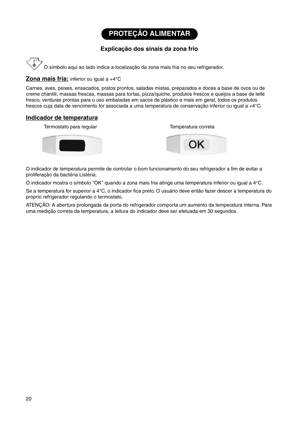 Proteção alimentar | DE DIETRICH DRS330JE1 User Manual | Page 20 / 48