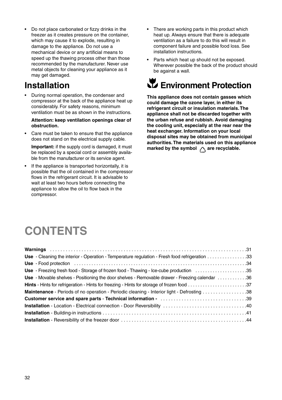 DE DIETRICH DRS330JE1 User Manual | Page 32 / 48