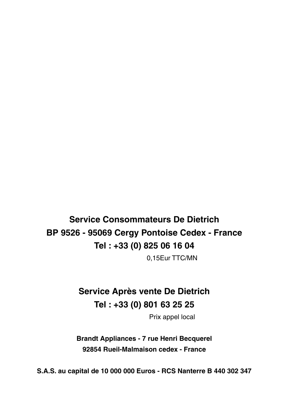 DE DIETRICH DRS330JE1 User Manual | Page 48 / 48