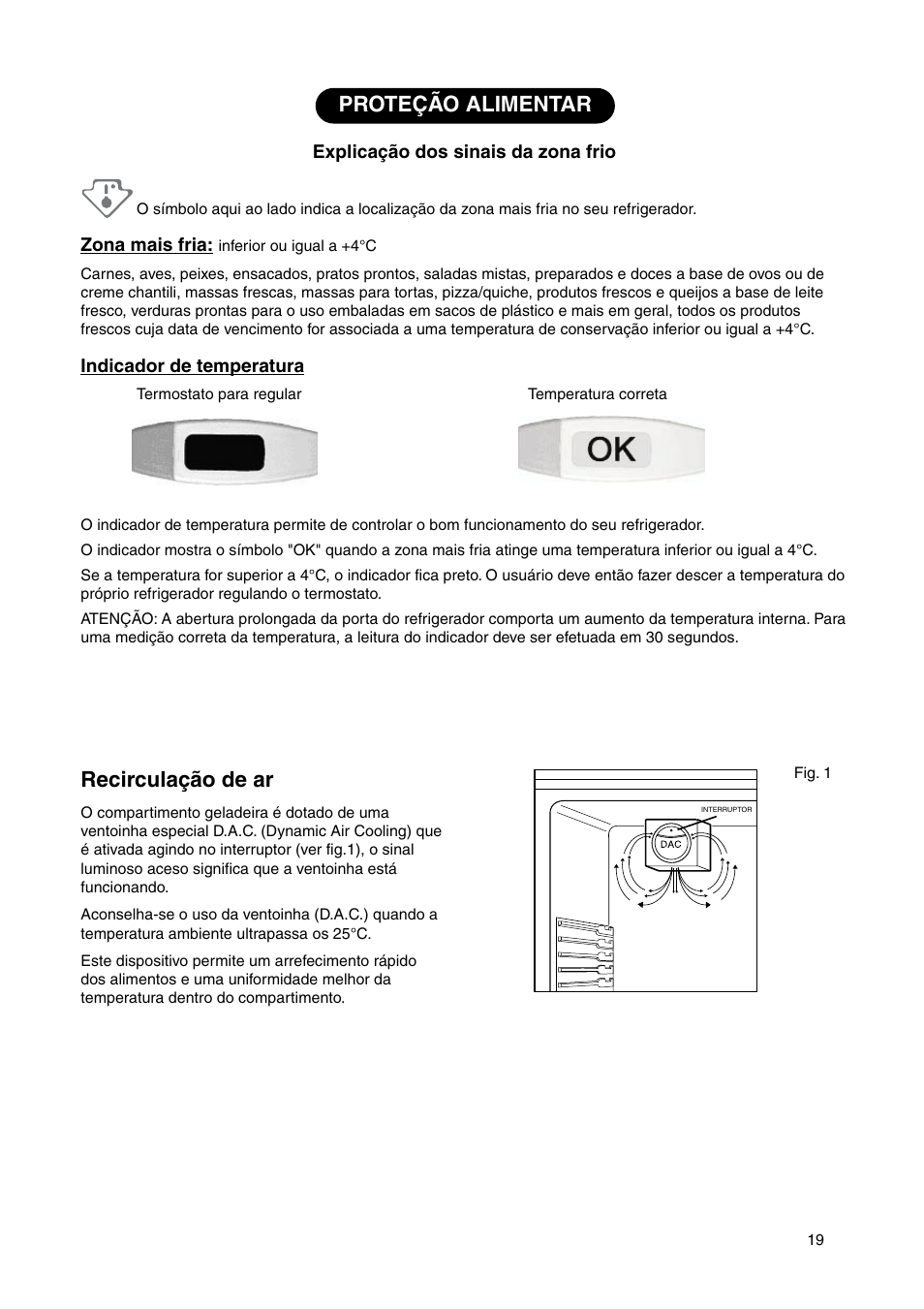 Proteção alimentar recirculação de ar | DE DIETRICH DRS635JE User Manual | Page 19 / 52