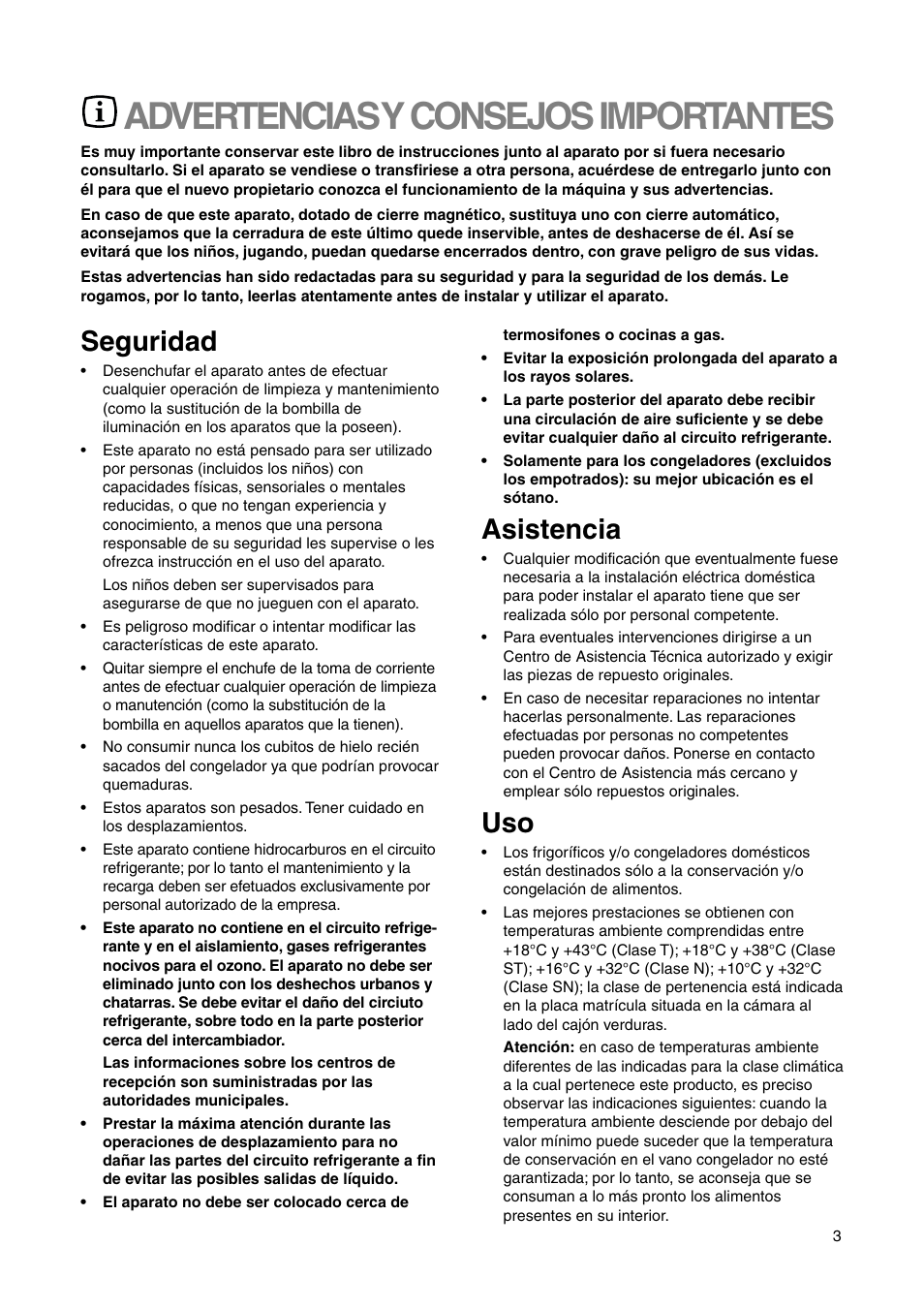 Advertencias y consejos importantes, Seguridad, Asistencia | DE DIETRICH DRS635JE User Manual | Page 3 / 52