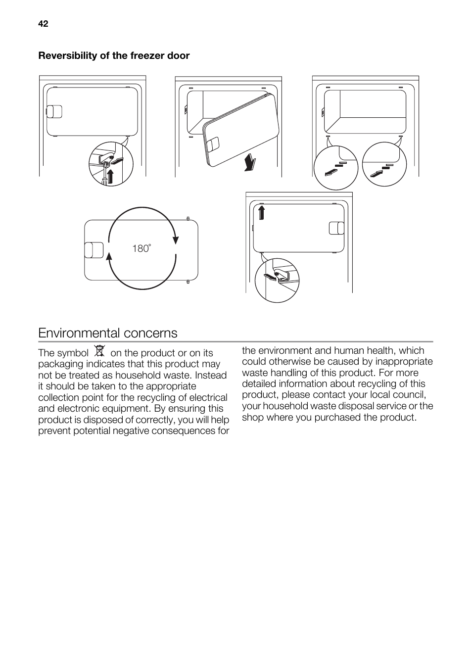 Environmental concerns | DE DIETRICH DRS917JE User Manual | Page 42 / 60