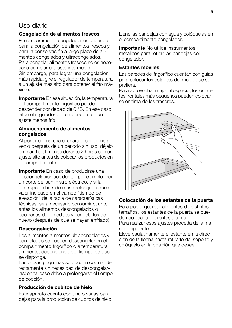 Uso diario | DE DIETRICH DRS917JE User Manual | Page 5 / 60