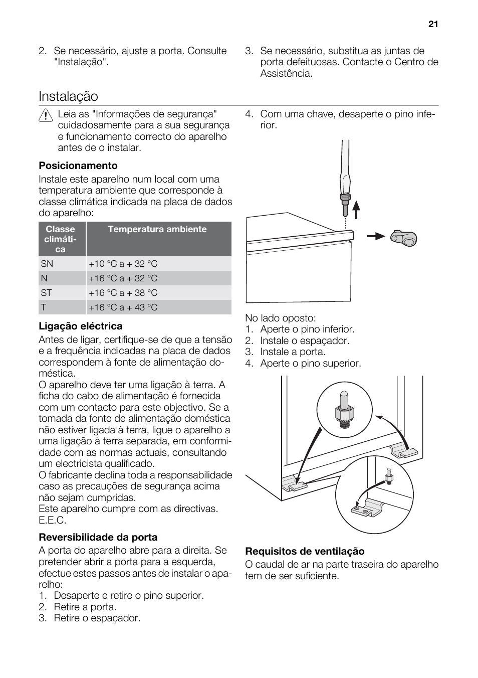 Instalação | DE DIETRICH DRS918JE User Manual | Page 21 / 52