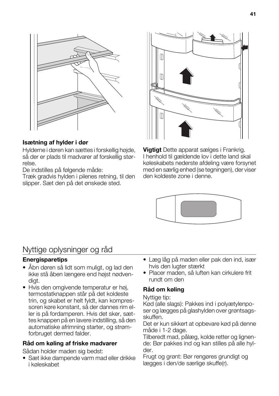 Nyttige oplysninger og råd | DE DIETRICH DRS918JE User Manual | Page 41 / 52