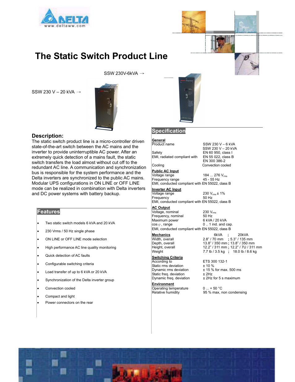 Delta Electronics SSW 230 V - 20 kVA User Manual | 1 page