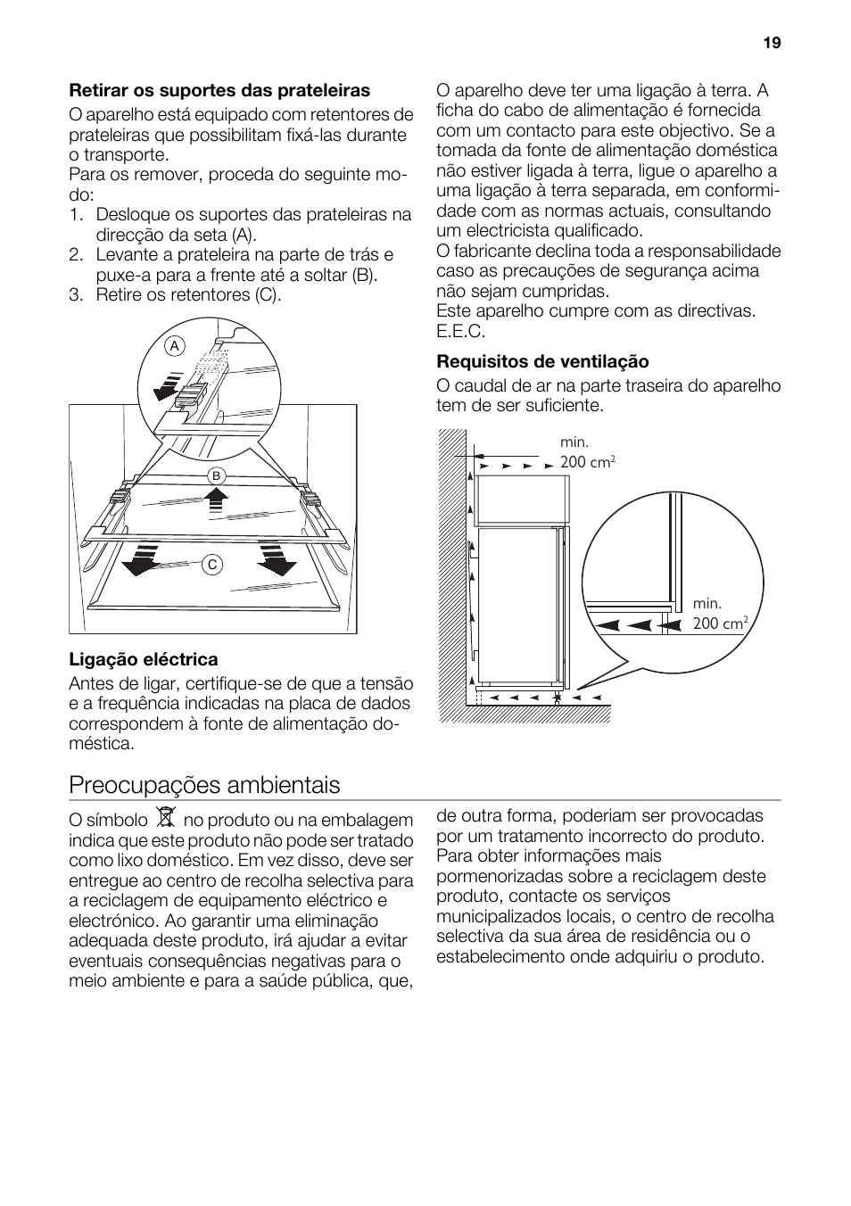 Preocupações ambientais | DE DIETRICH DRS926JE User Manual | Page 19 / 40