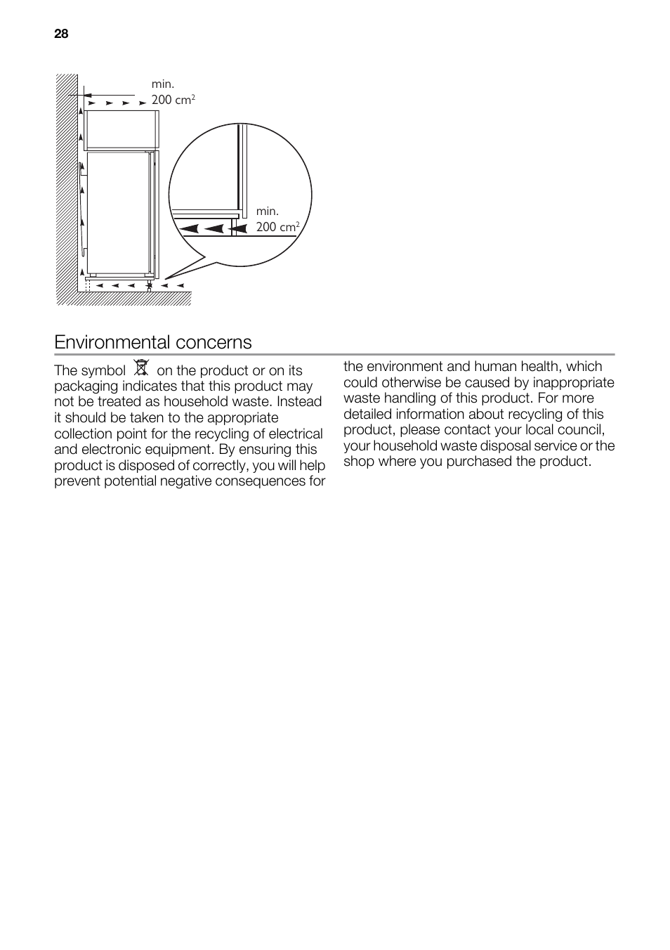 Environmental concerns | DE DIETRICH DRS926JE User Manual | Page 28 / 40