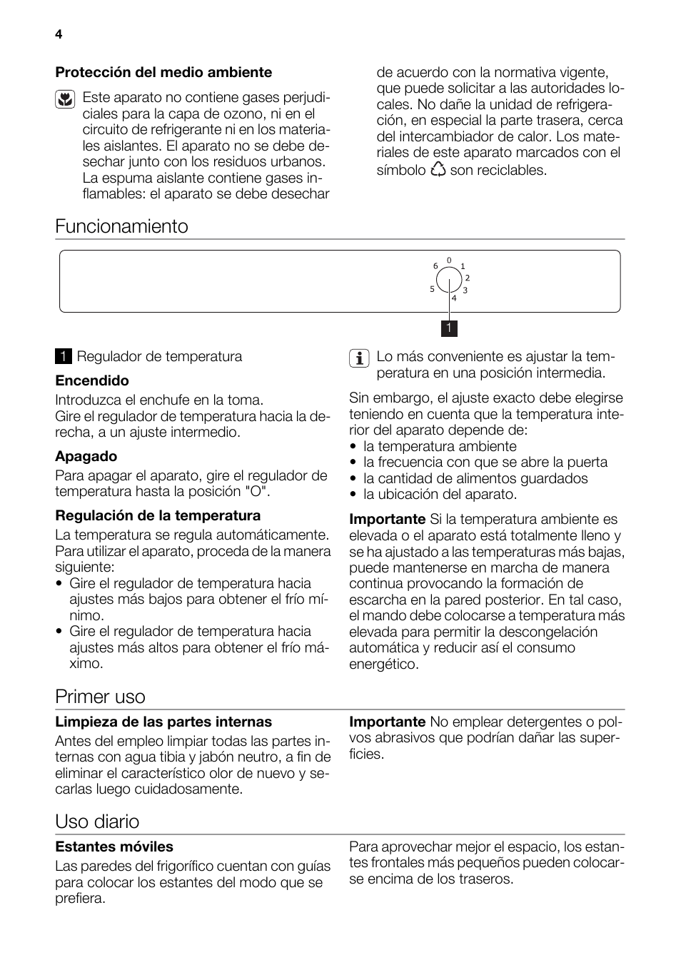 Funcionamiento, Primer uso, Uso diario | DE DIETRICH DRS926JE User Manual | Page 4 / 40
