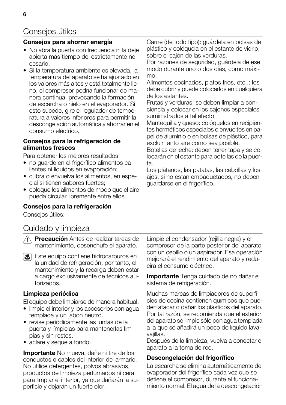 Consejos útiles, Cuidado y limpieza | DE DIETRICH DRS926JE User Manual | Page 6 / 40