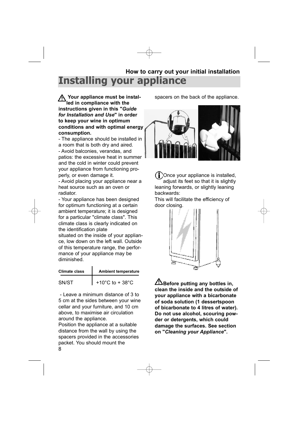Installing your appliance | DE DIETRICH DWC170ZU User Manual | Page 8 / 19