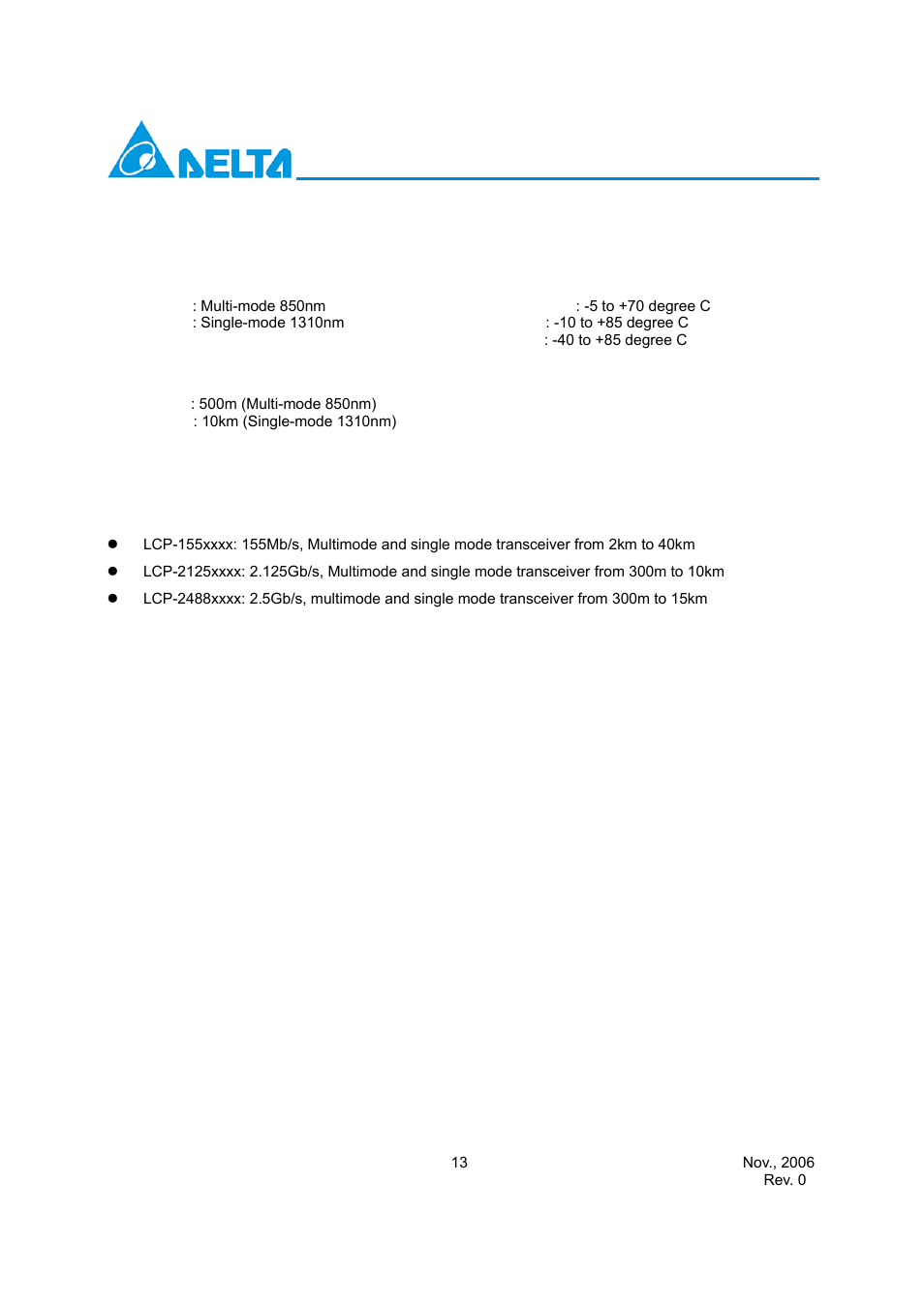 Delta Electronics LCP-1250A4FSR User Manual | Page 13 / 13