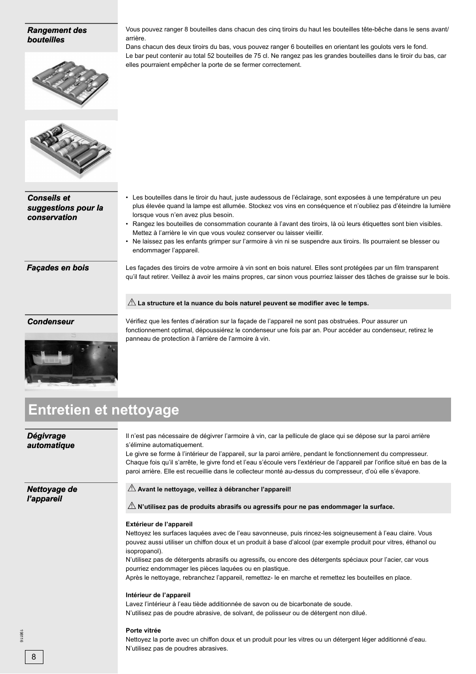 Entretien et nettoyage | DE DIETRICH DWS860X User Manual | Page 8 / 28