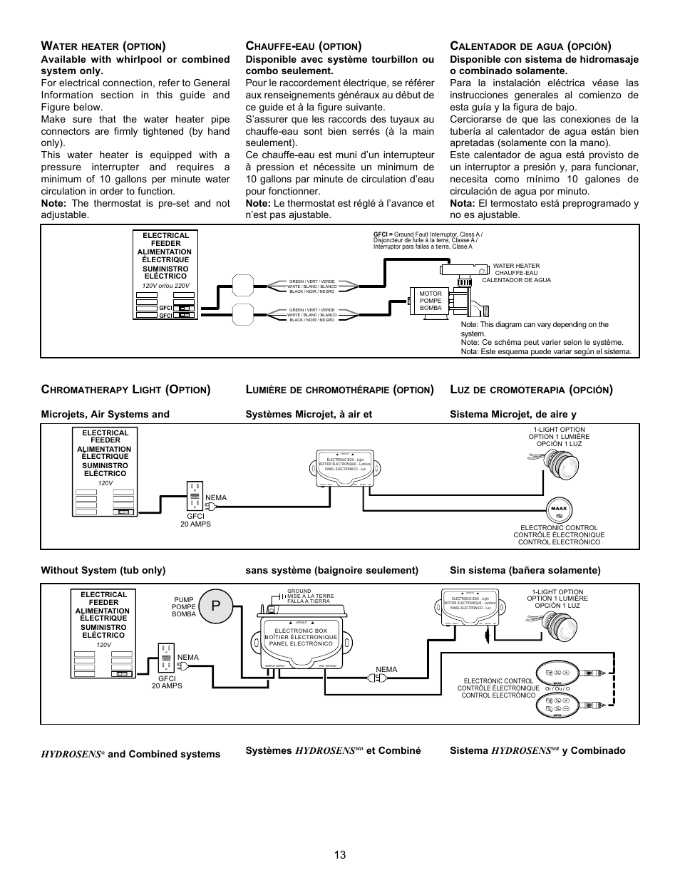 And combined systems, Et combiné, Y combinado | MAAX AGORA User Manual | Page 13 / 20