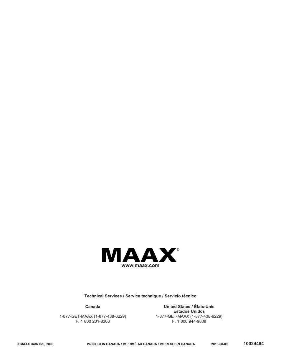 MAAX AIGO 7236 User Manual | Page 28 / 28