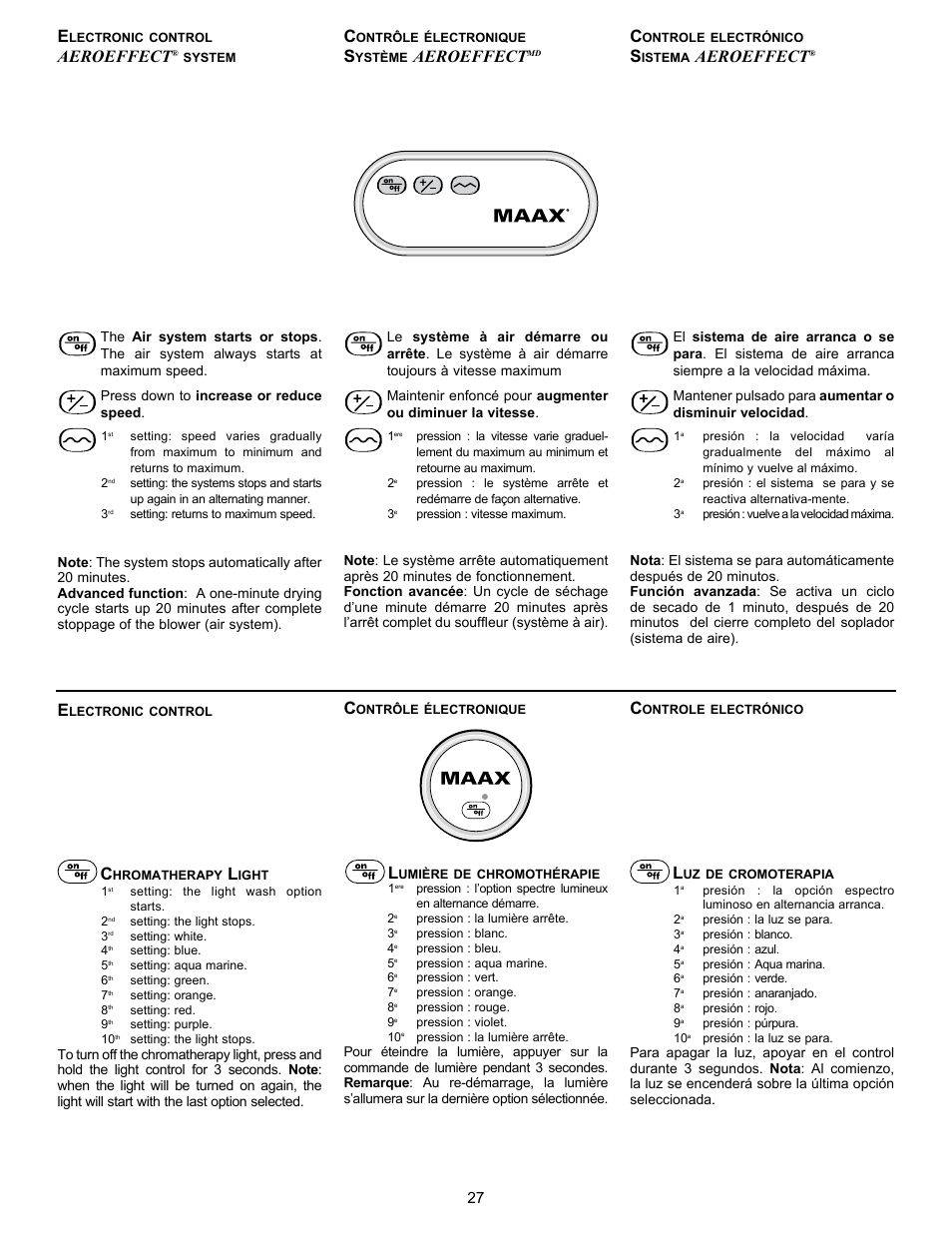 Aeroeffect | MAAX AIGO 7236 User Manual | Page 27 / 36