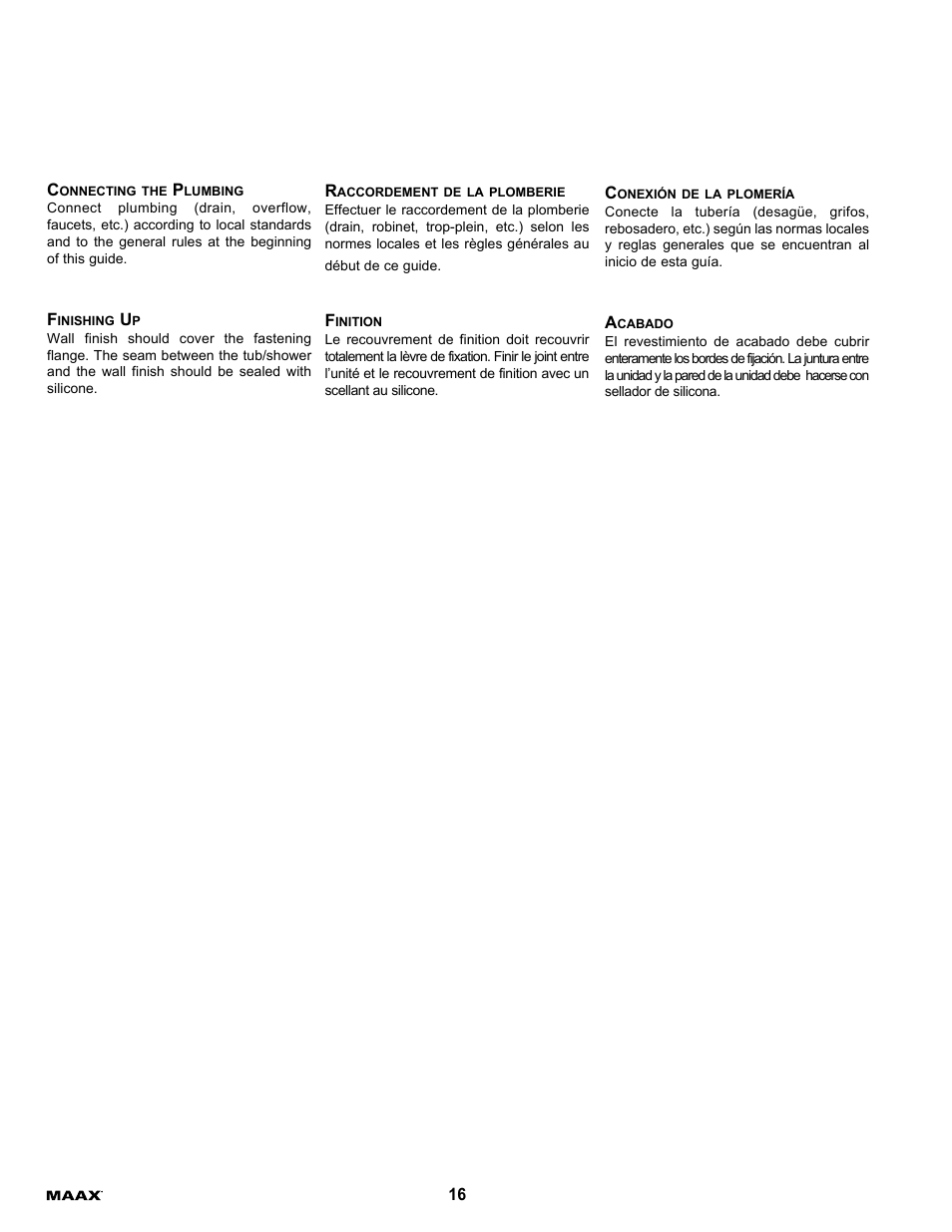 MAAX ALLIA TS-6032 User Manual | Page 16 / 20