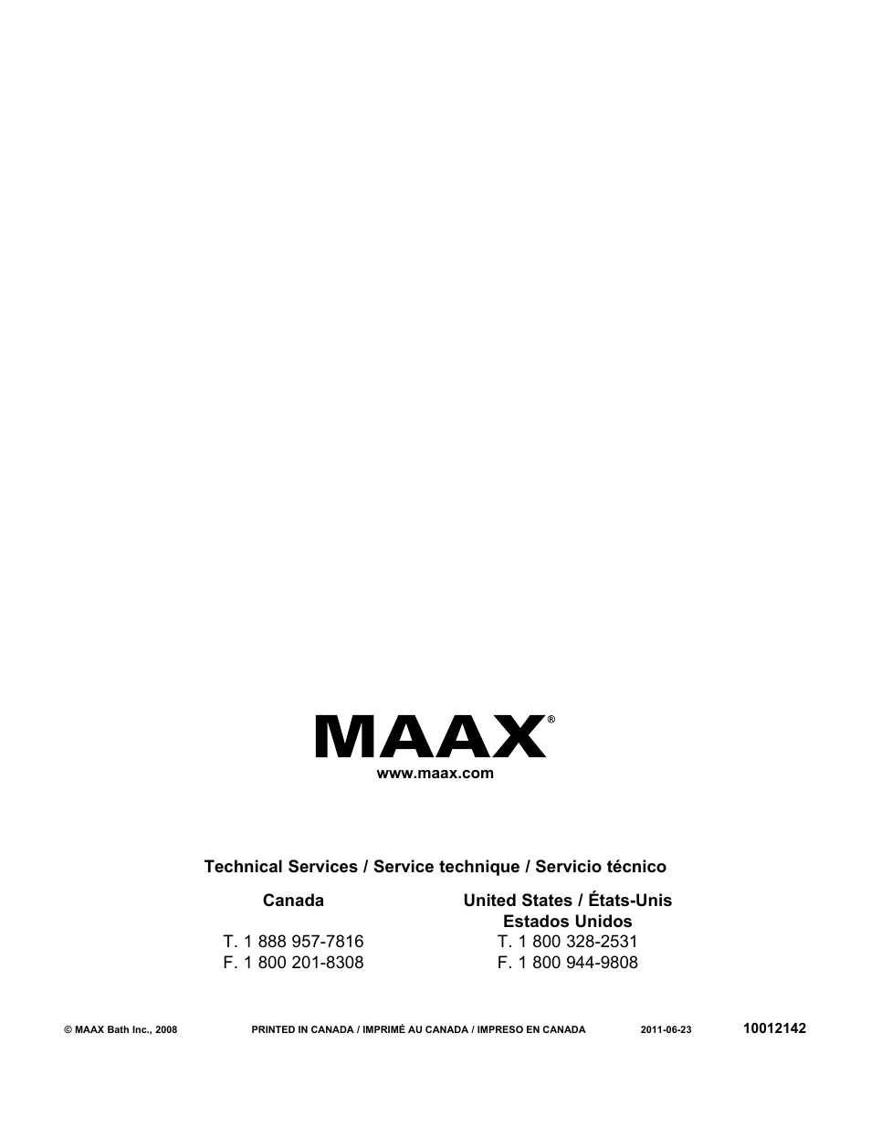 MAAX ANTIGUA User Manual | Page 4 / 4