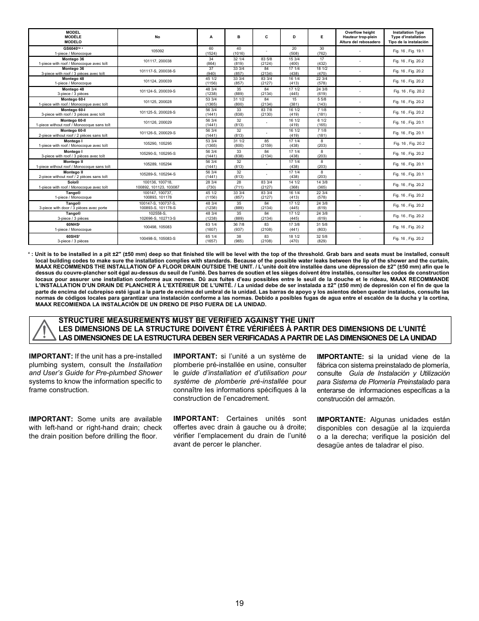 MAAX APEX 108 9 FT User Manual | Page 19 / 36